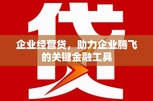 芎林企业经营贷，助力企业腾飞的关键金融工具