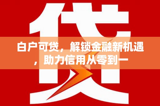虞城白户可贷，解锁金融新机遇，助力信用从零到一