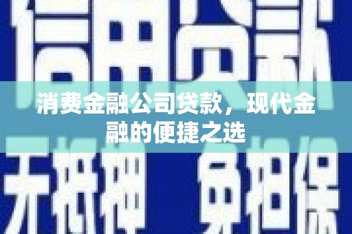 苑里消费金融公司贷款，现代金融的便捷之选