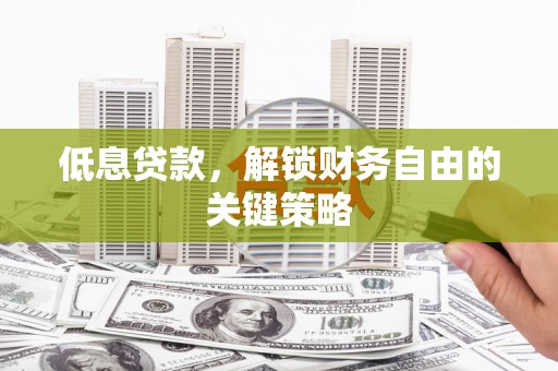 昭阳低息贷款，解锁财务自由的关键策略