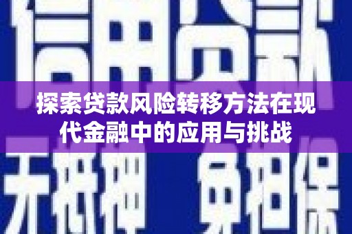 溪口探索贷款风险转移方法在现代金融中的应用与挑战