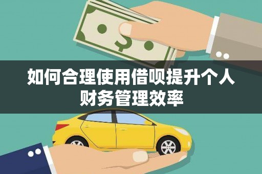 双清如何合理使用借呗提升个人财务管理效率