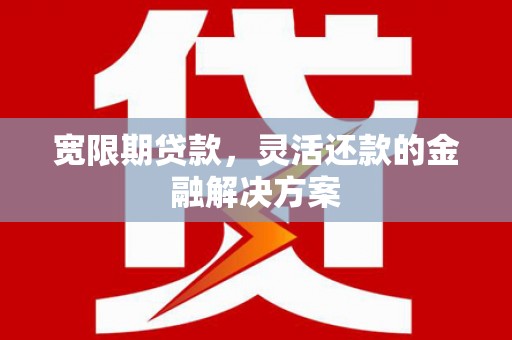 黄大仙宽限期贷款，灵活还款的金融解决方案