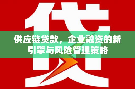 进贤供应链贷款，企业融资的新引擎与风险管理策略